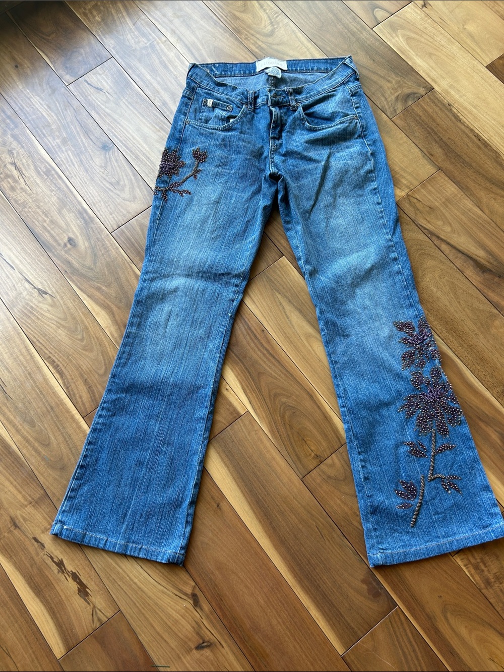 Z. Cavaricci Blue Embellished Flare Jeans